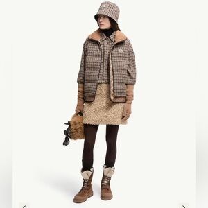 Moncler Woman’s Black and Brown Checkered Vest Down Authentic